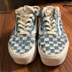 Vans platform denim check